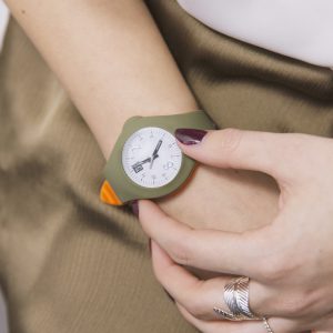 Mash up Bicolor Medium Ø 40 mm Army green Orange horloge